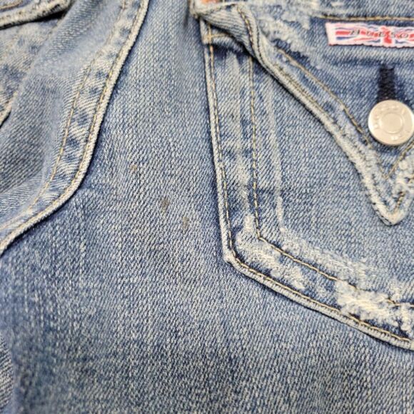 Hudson Jeans Size 26 W27" x L16" Capri Jeans Capris Distressed Blue Denim Pants - Picture 6 of 8